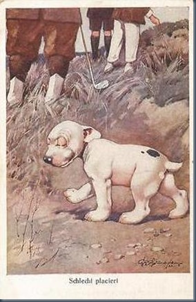 Dog golf postcard 1