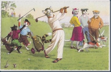 Dog golf postcard 2