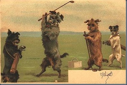 Dog golf postcard 3