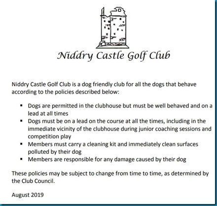 Good dog policy golf